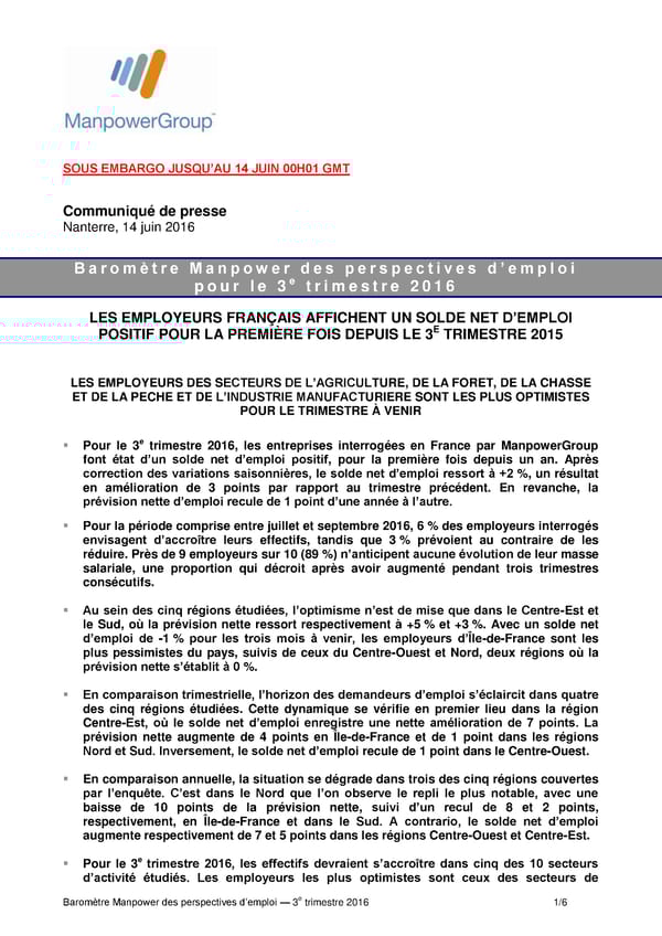 Communiqué de Presse - Page 1